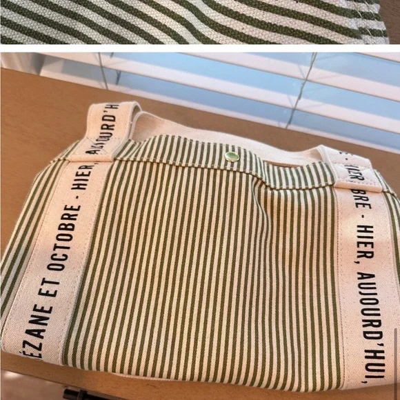 【RARE FIND】 Sezane NWT bag green stripe - Picture 9 of 16